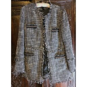 Black and White Tweed Jacket - XL